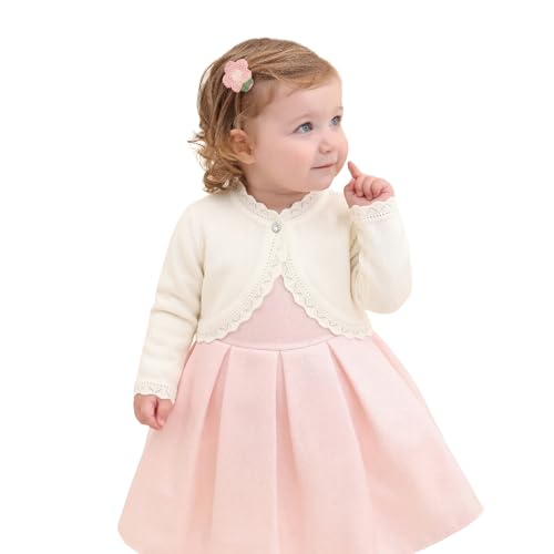 Image of Lilax Little Girls' Knit Long Sleeve Button Closure Bolero Cardigan Shrug
