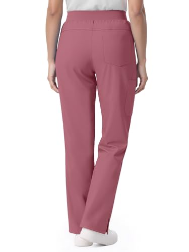 Image of Scrub Pants for Women - Straight Leg Medical Scrub Pants with 6 Pockets - Drawstring Soft Stretch Women Scrub Pant