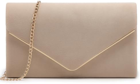 Dasein Women Faux Suede Evening Clutch Bags Formal Party Clutches...