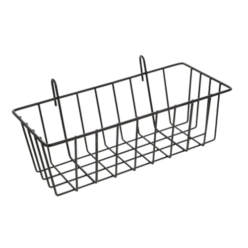 HIAKDOFT Cesta Colgante Pequeña de Alambre de Hierro Resistente Organizador Multifunción para Baño y Cocina Almacenamiento sin Taladro Color Negro