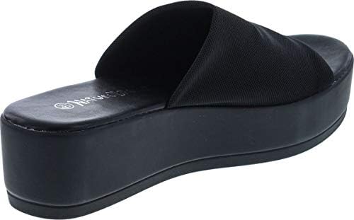 black stretchy platform sandals