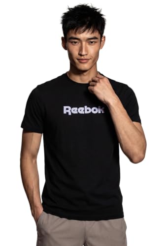 Image of Reebok Men's Cotton-Lycra Blend T-Shirt - 4-Way Stretch Smooth Smooth Round Neck Half Sleeve Tee for Men | Casual Tshirt for Men Stretchable Tshirt