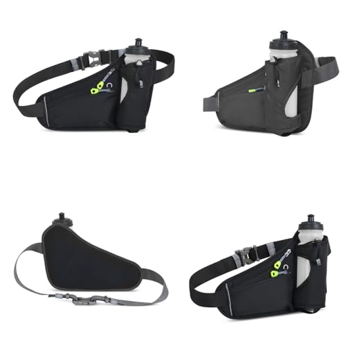 DZOZO Running Fanny Pack with Bottle Holder Waist Fanny Pack Bum Bag Fitness Waist Bag Bottle Holder Fanny Pack Cycling Waist Bag Running Bag Outdoor Sport Waist Bag with Reflective Strips - Image 3