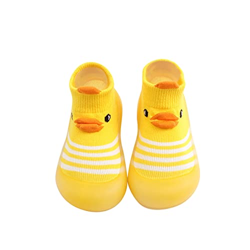 Baby Sneakers Girls Boys Spring and Summer Cute Toddler Shoes Breathable Duck Soft Rubber Sole (Yellow, 6.5 Toddler)