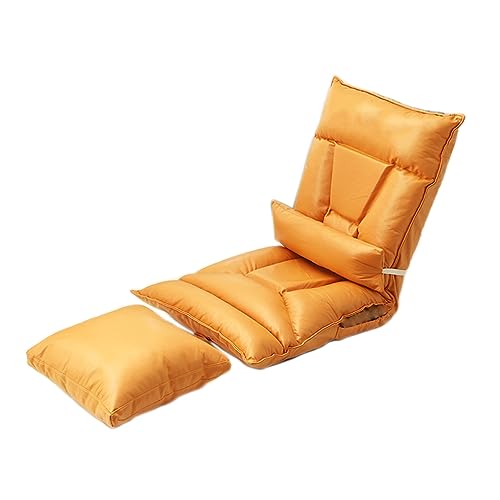 Chaise de sol réglable beige : canapé-lit pliable et rembourré 20,47 pouces pour le salon