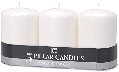 Darice 760 Pillar Candles Unscnt White 3X4 3Pk