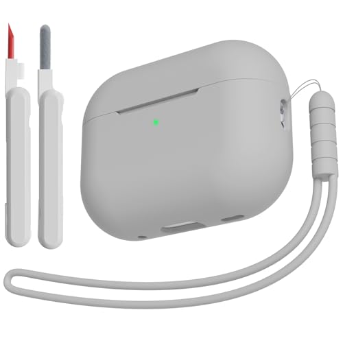KOKOKA Silikonowe etui ochronne kompatybilne z Airpods Pro 2/1 2023/2022/2019, z zestawem do czyszczenia i taśmą silikonową, odporne na uderzenia, miękkie etui ochronne do Airpods Pro 2nd/1st