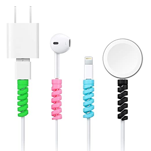 EDNITA (30 Pcs-Black) Spiral Cable Protector Chargers Cable Protector Data Cable Protective Sleeve Headphone Saver Charger Protective Case for Phone, USB, All Type of Wires 2