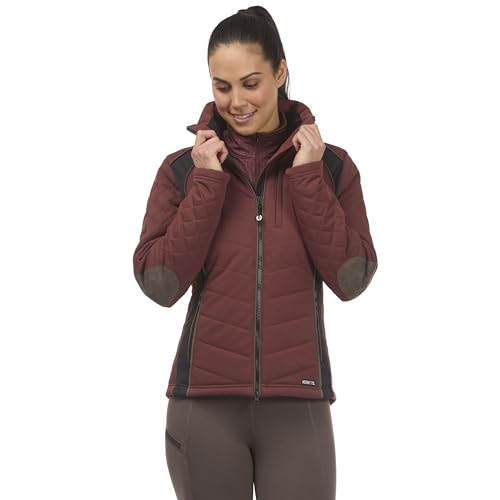 Image of Kerrits Women's Stablemate Quilted Equestrian Jacket - Durable, Stylish, Lightly Insulated Barn Coat with Stretch Panels