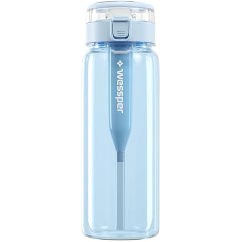 Wessper Tritan Water Bottle BPA-free with Filter 680 ml | Blue Elegant Drinking Bottle | Leakproof Sports Water Bottle for Gym For Adults, Kids, Teenager, Perfect for Sports, Fitness, Outdoor Cover