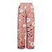 Womens Flowy Casual Trousers Cruise Outfits Summer High Waisted Palazzo Pant Floral Boho Loose Wide Leg Pants