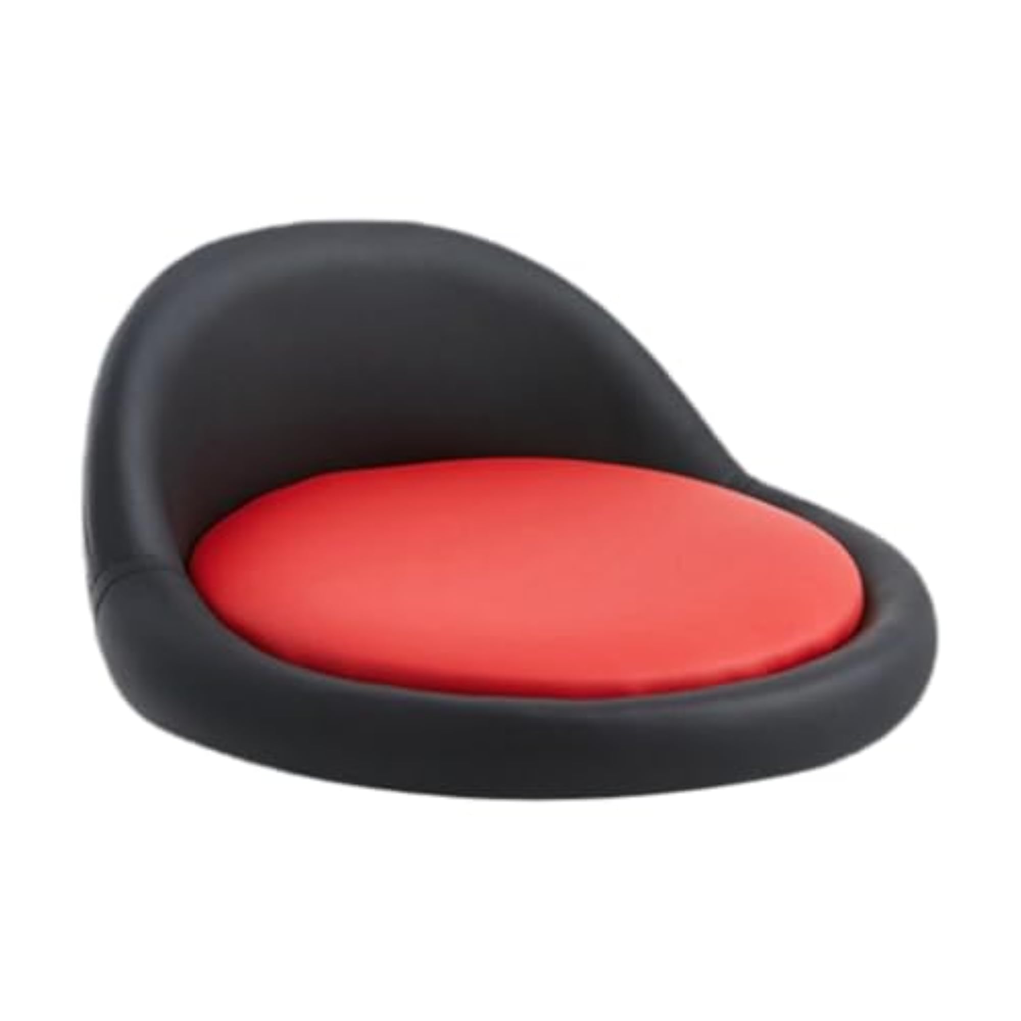 Seat Stool Round Seating Part Easy to Clean Kitchen Supply, Black and Red