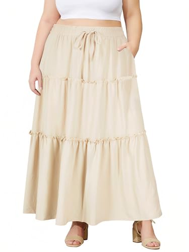 スカート herlipto Round Tiered Long Skirt M beige Her lip to スカート Sheer Pleated Tiered Skirt : ZOZOTOWN Yahoo!店