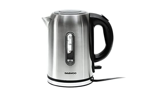 DAEWOO DEK-1237 Elektrischer Wasserkocher aus Edelstahl | 1.7L 2200W Wasserkocher | Schnurlose 360 Grad drehbare Basis…