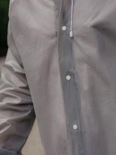 Extra Long EVA Rain Ponchos for Emergency Use, Clear Grey4