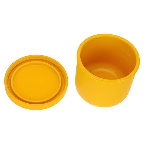 HANABASS 1 Pieza recipiente seguro puré pequeños comida alimento portátil bol tazón de desayuno para tazones de comedor cuenco para tazón sellado gel de sílice Amarillo
