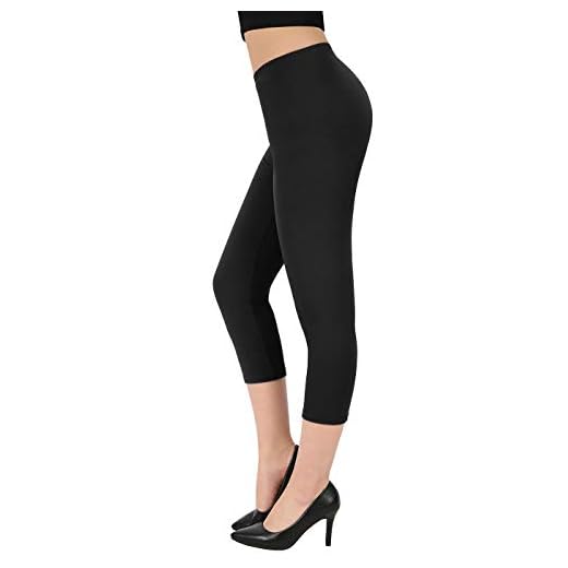 HDE Capri Leggings for Women - Plus Size Leggings for Women Buttery Soft Capris Black