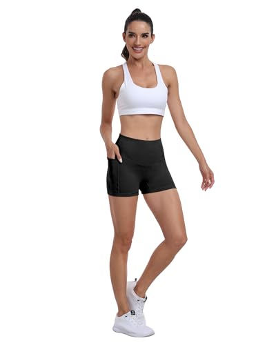 High Waisted Tummy Control Yoga Shorts with Pockets for Women