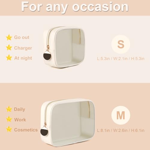 YOPCDJ 2PCS Clear Makeup Bag Set, Waterproof TPU Purse Organizer Pouches, TSA Approved Toiletry Bag, Diaper Bag Organizer Pouch, Travel Organizer Bags for Women and Kids — view 3