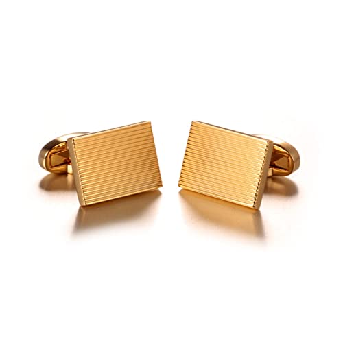 Mancuernillas Rectangulares Doradas para Hombre miniatura 2