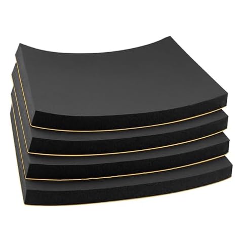Foam Padding Sheet 3/4" Thick with Adhesive Backing Neoprene Insulation Foam Soft Cushion High Density Stick Firmly for Furniture Cars Speakers 12 Inch X 12 Inch (4 Pcs) Cover