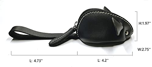 Genuine Leather Mouse Coin Purse Wallet, Womens Change Purse With Zipper, Cute Soft Leather Coin Pouch Mini Size #TOP3