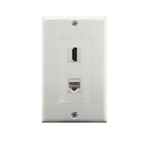 Hdmi And Cat6 Ethernet Rj45 Wall Plate For Hdtv,Yomyrayhu,With Single Gang Low Voltage Mounting Bracket #TOP1