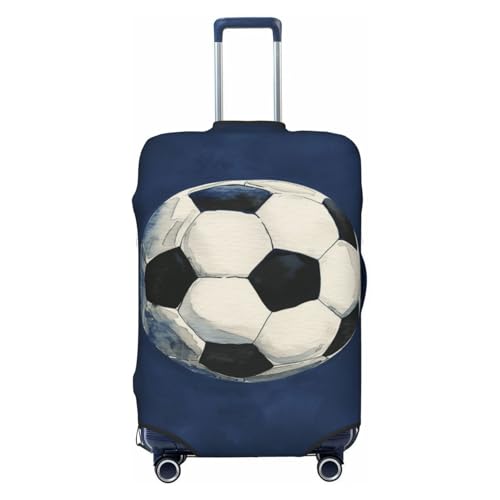 Watercolor Soccer Ball Minimal Modern Elastic Travel Luggage Covers Dustproof Scratch-Resistant Suitcase Protector Fit 22-24 Inch