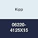 Kipp 06220-4125X15 Black Thermoplastic/Steel Star Grip, M12 External Thread, Style L, Metric, 50 mm Diameter, 15 mm Screw Length, 32 mm Height, Light Gray Cap Color (Pack of 10)