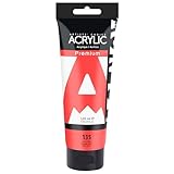 AUREUO Neon Red Acrylic Paint, 4 Fl Oz / 120ml Single Tube, Rich Pigment Art Craft Paints for Canvas, Rocks, Wood, Ceramic, Fabric - Art Supplies for Beginners, Professionals, Artists