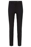 Schmaler Beinverlauf BOSS Damen Tiluna Regular-Fit Hose aus Italienischer Stretch-Schurwolle in Cropped-Länge