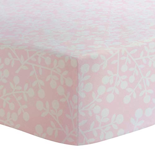 Kushies Changing Pad Cover For 1" Pad, 100% Breathable Cotton, Made In Canada, Pink Berries #TOP8
