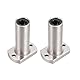 sourcing map 2 Stück Linearkugellager LMH8LUU Flansch 8mm Bohrung 15mm Außendurchm. 45mm Länge Extra Lang für CNC Maschinen 3D Drucker