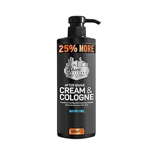 The Shave Factory After Shave Cream & Cologne 2in1 500ml 25% MORE – For Professional Barbers/Hairdressers and Traditional Shaving Enthusiasts (Sapphire)
