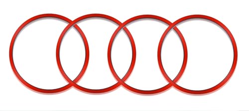 Image of Aluminum Alloy Vent Outer Rings Kit for Toyota Tacoma 2016-2023 (4pcs Red) - Air Conditioner Vent Trim Rings, Metal Interior Upgrade Accessories