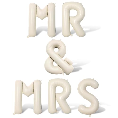 Image of 40inch Mr and Mrs Wedding Decor Balloons - Jumbo Mr&Mrs Engagement Balloons for Engagement Party Bridal Shower Wedding Backdrop Decorations for Ceremony Reception