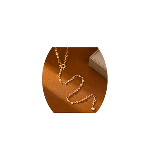 Elegant Gold-tone Y-Necklace with Beaded Chain - Chic Long Drop Design - Perfect for Layering - Sophisticated Accessory for All Occasions (Necklace)