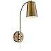 360 Lighting Sully Mid Century Modern Wall Lamp Warm Brass Gold Plug-in 5