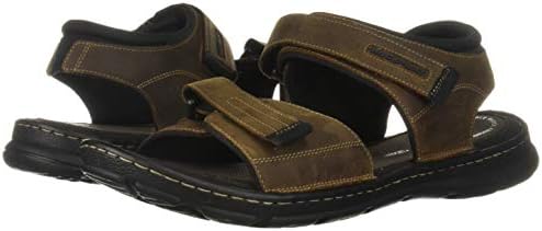 Rockport Men's Darwyn Quarter Strap Platform Slide Sandal, Brown Ii Leather, 10 W US | Image 6