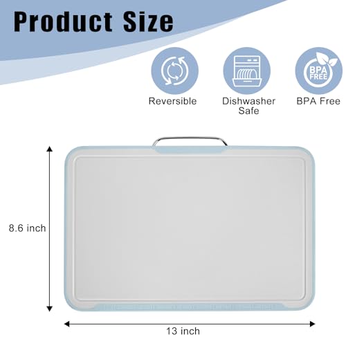 Tabla de Cortar Rectangular de Plástico Azul miniatura 2