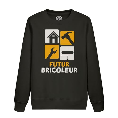 Sweat enfant futur bricoleur col rond résistant aux jeux et activités manuelles