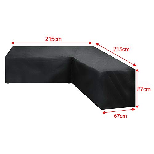 LMYDIDO Gartenmöbel Abdeckung L-Form Schwerlast 210D Polyester Wasserdicht Staubdicht Lounge Abdeckung Schutzhüllen für… – Bild 3