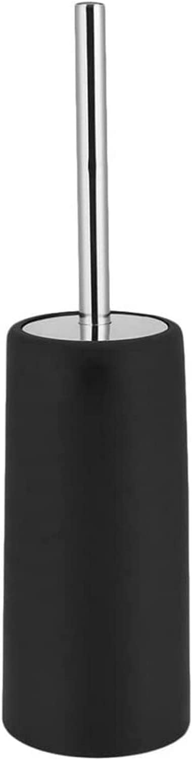 Toilet Brush Stainless Steel Handle Waterproof Rusoof Durable Bathroom Brush Holder Set Corner Cleaning Toilet Brush Set Bathroom Toilet Brush Holder Furniture (Color : White) (Black)