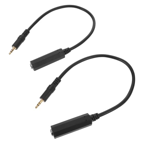 OSALADI Adaptador de Cable de Audio Estéreo de 3,5 Mm a 6,35 Mm, Conector Macho 1/8 a Hembra 1/4, Chapado en Oro y Estañado, 2 Unidades, para Piano Eléctrico, Guitarra y Amplificadores