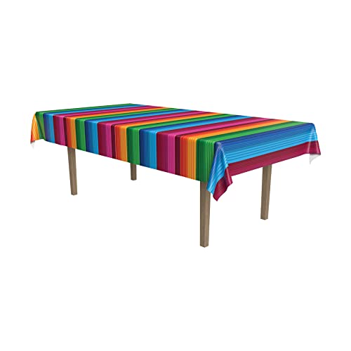 Image of Beistle Fiesta Tablecover, 55 inch x 90.5 inch, Polyester, Rectangular, Fiesta Rectangular Tablecloth