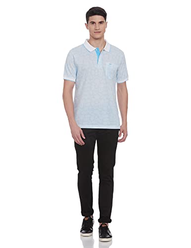 Image of Colorplus Men's Pure Cotton Print Pattern Tailored Fit Polo Neck Half Sleeve Casual T-Shirt