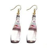 Sterling Silber Ohrringe,Ohrringe,Creolen,lustiger seltsamer kreativer Ohrring for Frauen Harztropfen maßgeschneiderte handgefertigte niedliche Mädchen Geschenk Tropfenohrringe Cola Cola Kaffeegetränk