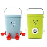WISMOIER Chicken Feeder and Waterer Set,Automatic Chicken Feeding Equipment,Hanging Poultry Waterer