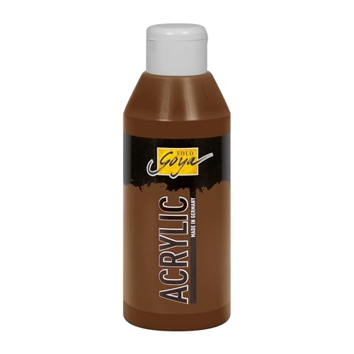 Kreul 84223 - Solo Goya Acrylic umbra, 250 ml Flasche, cremige vielseitig einsetzbare Acrylfarbe in Studienqualität, auf Wasserbasis, schnell und matt trocknend, gut deckend, wasserfest