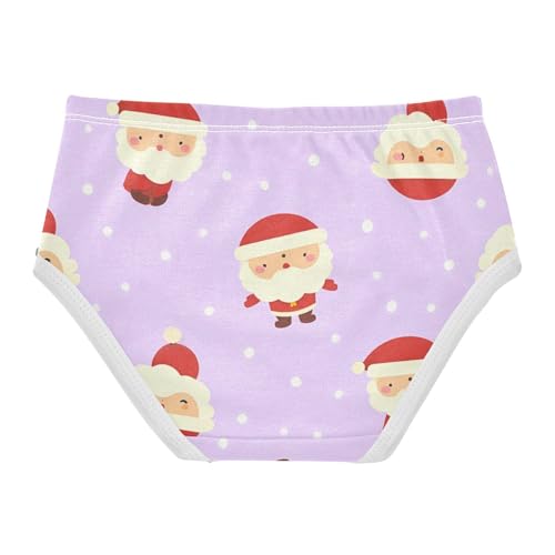 Girls' Cotton Briefs Organic Cotton Toddler Underwear for Girls Santa Claus Pattern2